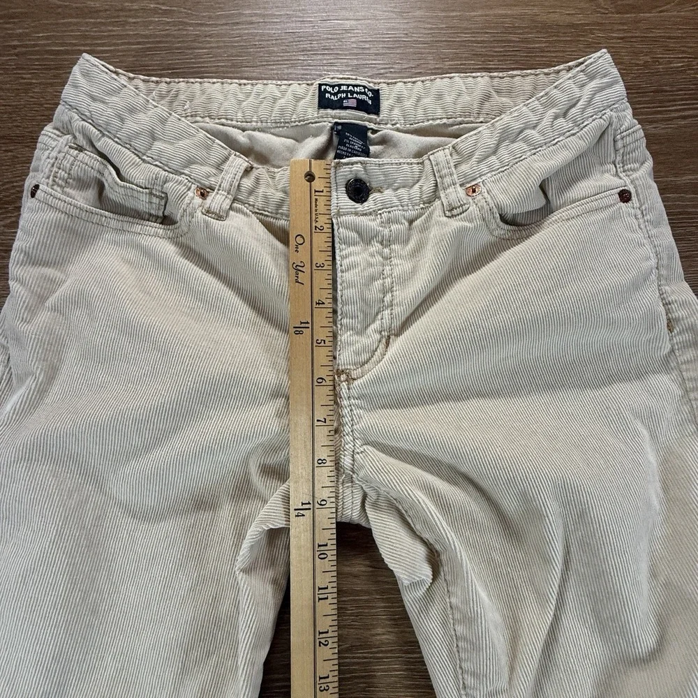 Polo Jeans Co Ralph Lauren Pants Women's 8x30 Beige Corduroy Stretch Classic - Picture 6 of 9
